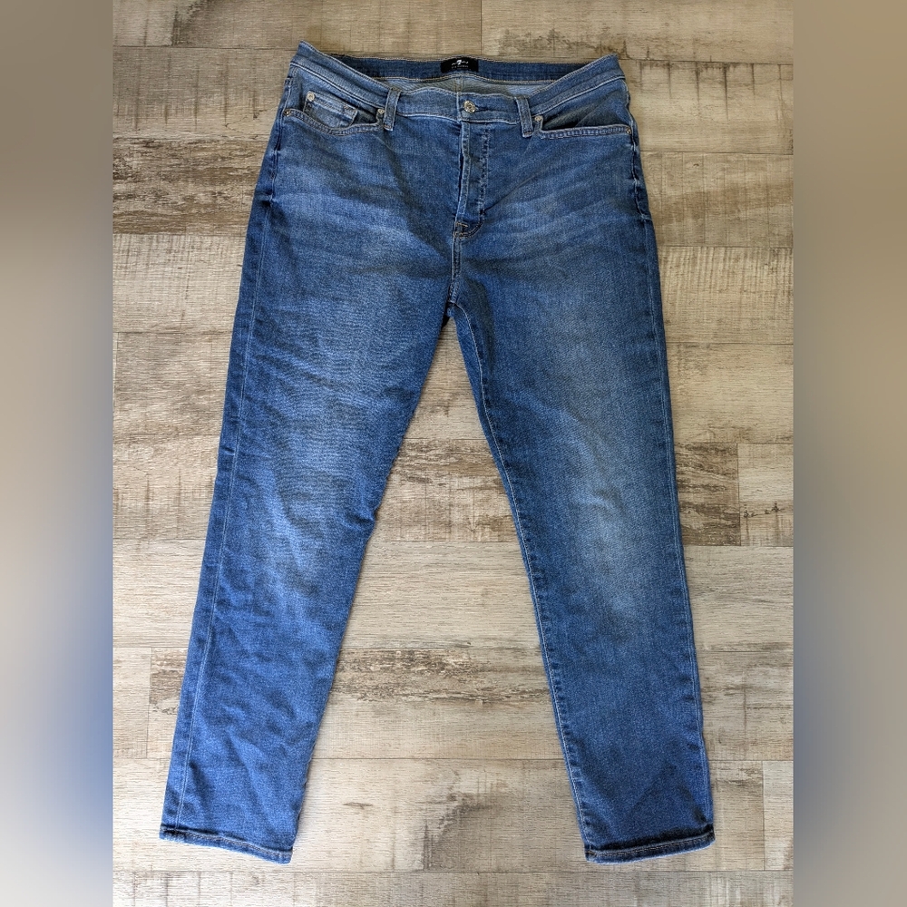 7 For All Mankind Women's High-Rise Blue Jeans